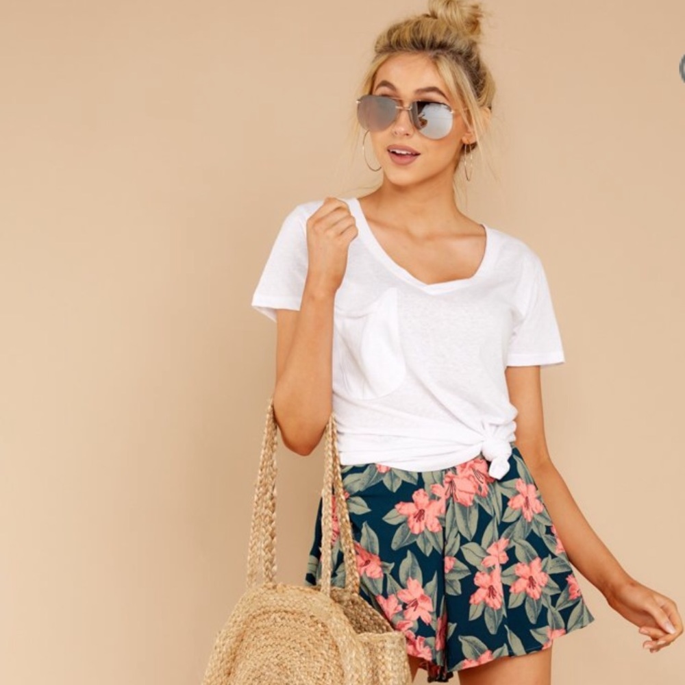 Palm & Flower Print Shorts - NWOT